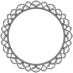 Decorative Circular Frame with Intricate Petal-like Embellishments, Perfect for Adding a Touch of Elegance to Designs
