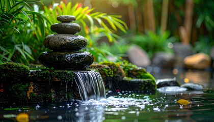 Peaceful zen garden scene