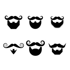 Vector art of collection of various beard and mustache styles set of different beard shapes and mustache styles for barbershop