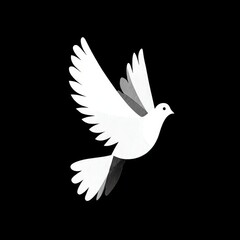 Obraz premium Logo design featuring a simple black and white bird soaring, in high resolution
