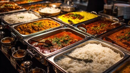 Obraz premium Delicious Indian Buffet: A Culinary Journey