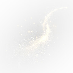 Golden comet dust with sparkling trail and festive curve.