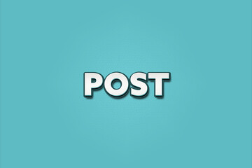 Post (post) - A turquoise banner illustration with white text.