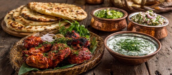 Fototapeta premium Delicious Indian Tandoori Chicken Dinner
