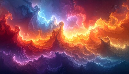 Abstract vibrant swirling cloudscape