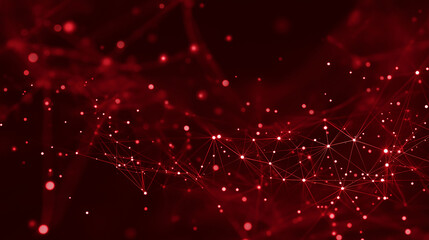 New Year 2026 design formed with glowing red particles on a red background, symbolizing celebration, energy, and modern festive style.