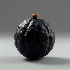 Dark and Mysterious Acorn Squash on Gray Background