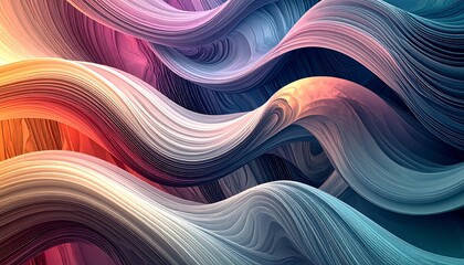 Abstract swirling ribbons of color