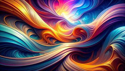 Obraz premium Abstract swirling ribbons of vibrant color