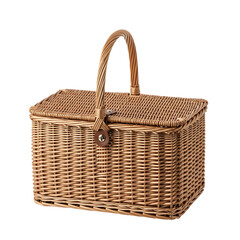 High-Quality Wicker Picnic Basket, Handmade Woven Brown Basket with Lid and Handle,decor