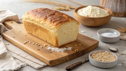 Gluten Free Rice Bread Loaf freshly baked rustic style