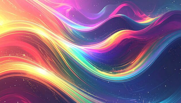 Abstract swirling ribbons of vibrant colors