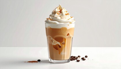 Iced coffee drink with whipped cream