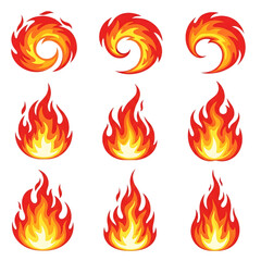 Cartoon Fire Flames 9 Animated Designs for Design Projects,animated