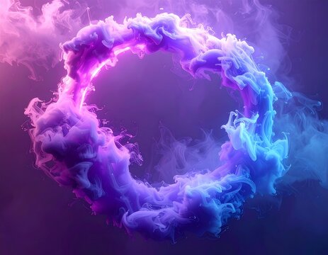 Abstract swirling ring of vibrant colored liquid - Powered by Adobe