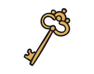 Ornate golden key vintage style