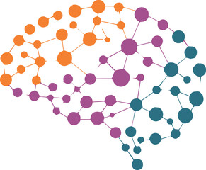 digital brain connectivity infographic with neural pathways vibrant vector background for ai and science presentations