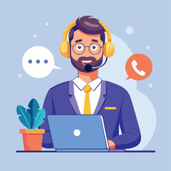 businessman working on laptop