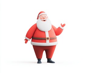 A Cheerful Modern Santa Claus Character with a Bright Smile and Iconic Red Suit, Perfectly Embodying the Spirit of the Holiday Season