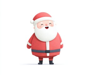 Cheerful Cartoon Santa Claus Character in a Bright Red Suit with a Big Smile and Iconic White Beard for Holiday Celebrations and Festive Decorations