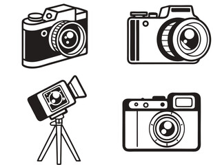 Retro & Modern Camera Icons: Vintage, DSLR, Film, Photography