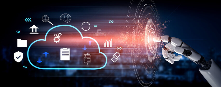 An AI powered cloud computing platform for enterprise business solutions. A central AI system for data storage, security, and processing. Motif