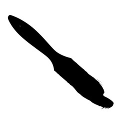 Silhouette of a paint brush on a white background ideal for art design and creative projects requiring a painting tool illustration