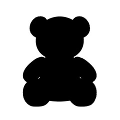 Black silhouette of a teddy bear a classic and comforting toy isolated on a white background perfect for designs and illustrations