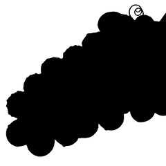 Silhouette of a bunch of grapes against a white background creating a striking contrast and emphasizing the fruit's natural form