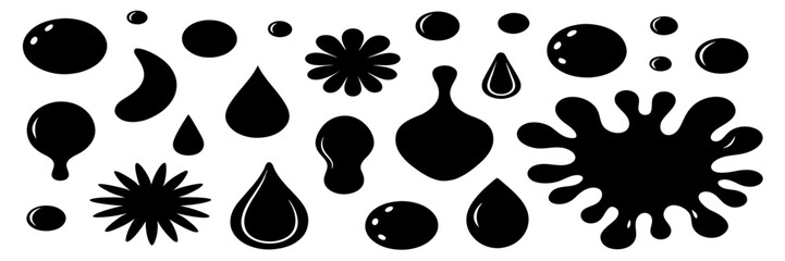 Black Ink Splatter Shapes: Drops, Blobs & Splashes