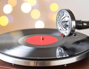 Vintage record player close-up