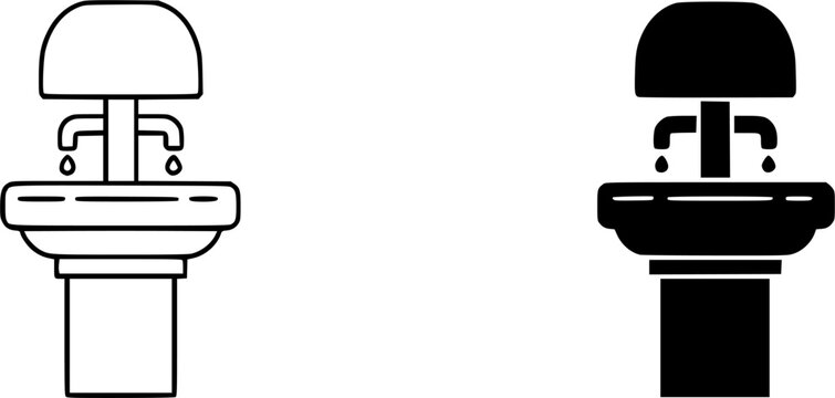 ofvs397 OutlineFilledVectorSign ofvs - drinking fountain vector icon . water fountain sign . isolated transparent . black outline and filled version . AI 10 / EPS 10 / PNG . g11737