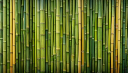 Fototapeta premium Vertical Stalks Of Bamboo In Patterns Showing Texture And Color