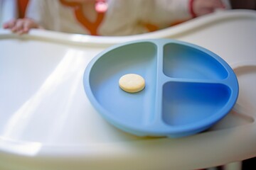 A single cookie on a child's plate, promoting mindful eating and portion control