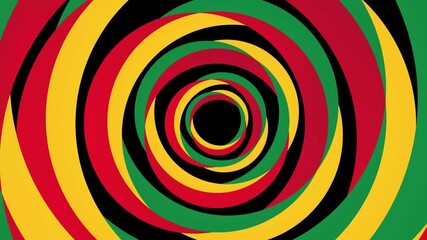 Animated background in green, yellow, and red. Abstract rotating looping reggae background. - Powered by Adobe
