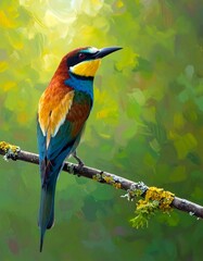 Colorful bird perched on a branch