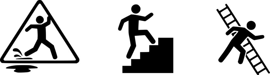 man and woman fall on the stairs