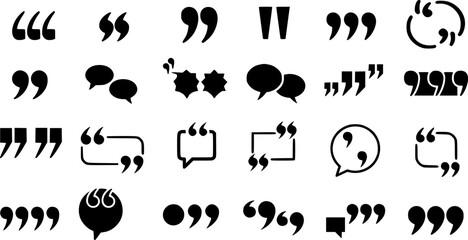 set of black silhouettes of icons vector