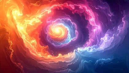 Abstract swirling vortex of vibrant colors (4)