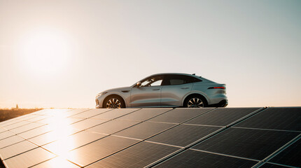 Obraz premium Celebrate the eco-chic of a solar-powered car, crafted for green tech art and sustainable decor showcases