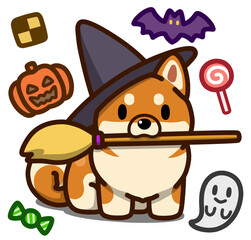 ハロウィン仮装の柴犬