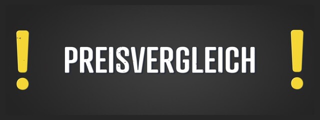 Preisvergleich (Price comparison) - A blackboard illustration with white text.