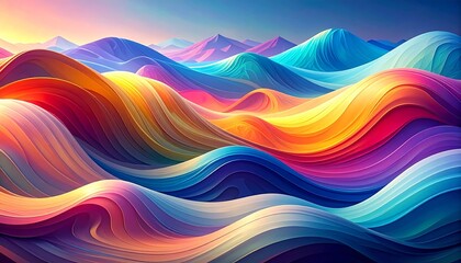 Obraz premium Hintergrund bunte Wellen