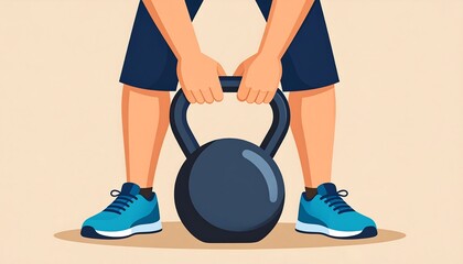 Person holding kettlebell