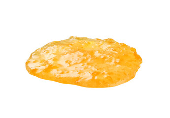 Orange jam splash or Apricot marmalade spot  isolated on white background. mandarine jam isolated on white background.