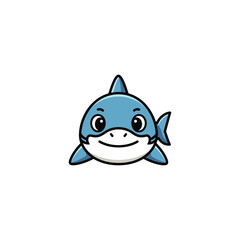 Cute Shark icon flat vector design.