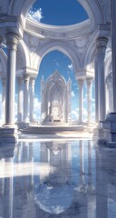 Fototapeta premium Heavenly Throne Room: A Digital Masterpiece