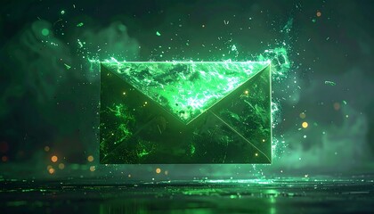 Green glowing email symbol