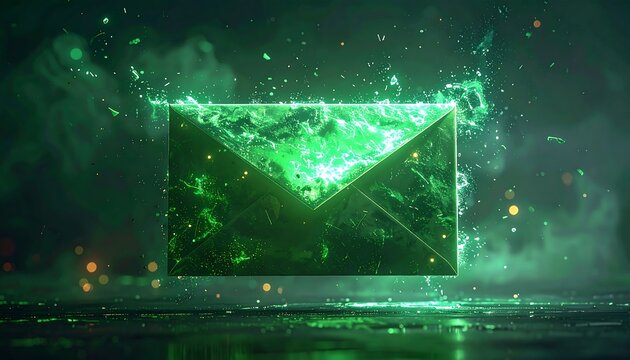 Green glowing email symbol