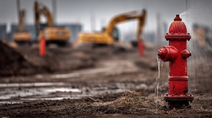 Leaking Fire Hydrant at Construction Site